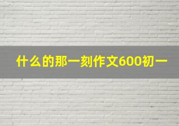 什么的那一刻作文600初一