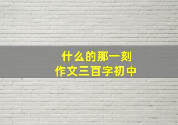 什么的那一刻作文三百字初中