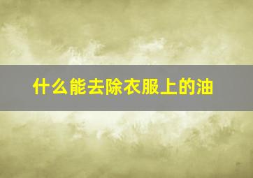 什么能去除衣服上的油