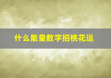 什么能量数字招桃花运