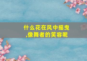 什么花在风中摇曳,像舞者的笑容呢