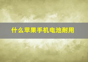 什么苹果手机电池耐用