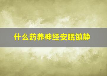 什么药养神经安眠镇静