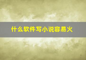 什么软件写小说容易火