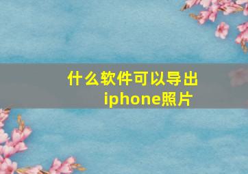 什么软件可以导出iphone照片