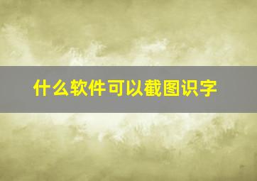 什么软件可以截图识字