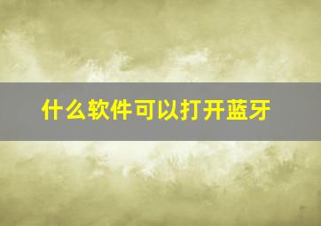 什么软件可以打开蓝牙