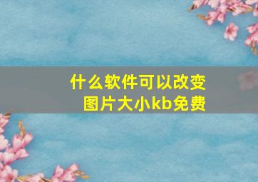 什么软件可以改变图片大小kb免费