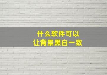 什么软件可以让背景黑白一致