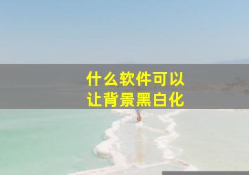 什么软件可以让背景黑白化