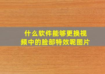 什么软件能够更换视频中的脸部特效呢图片