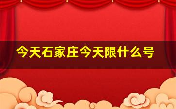 今天石家庄今天限什么号