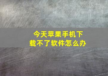 今天苹果手机下载不了软件怎么办