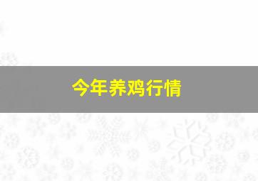 今年养鸡行情