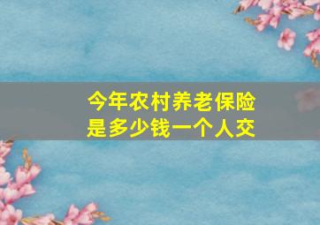 今年农村养老保险是多少钱一个人交