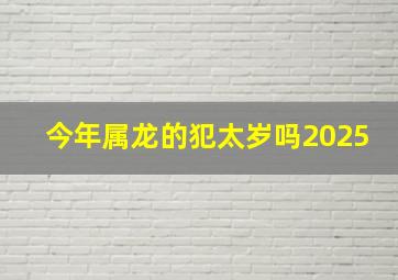 今年属龙的犯太岁吗2025