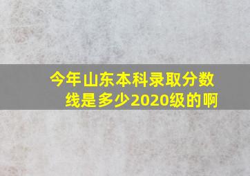 今年山东本科录取分数线是多少2020级的啊