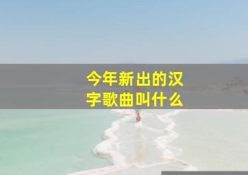 今年新出的汉字歌曲叫什么