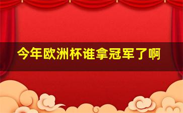 今年欧洲杯谁拿冠军了啊