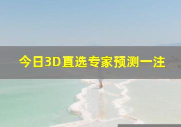 今日3D直选专家预测一注