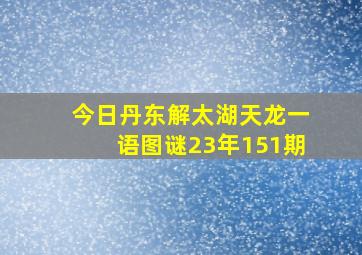 今日丹东解太湖天龙一语图谜23年151期