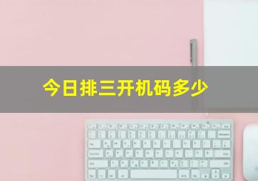 今日排三开机码多少