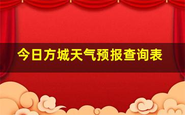 今日方城天气预报查询表