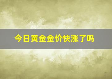 今日黄金金价快涨了吗