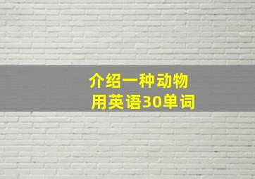 介绍一种动物用英语30单词