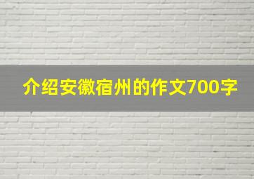 介绍安徽宿州的作文700字