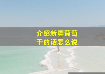 介绍新疆葡萄干的话怎么说