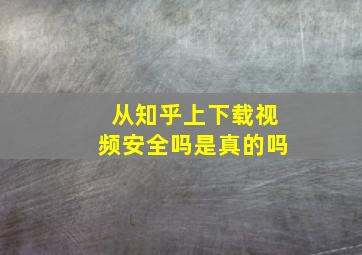 从知乎上下载视频安全吗是真的吗