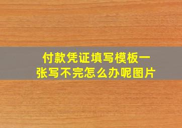 付款凭证填写模板一张写不完怎么办呢图片