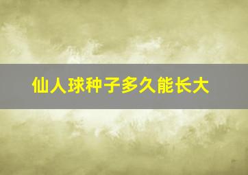 仙人球种子多久能长大