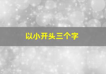 以小开头三个字