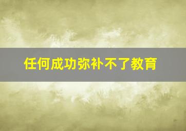 任何成功弥补不了教育