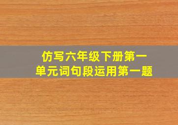 仿写六年级下册第一单元词句段运用第一题