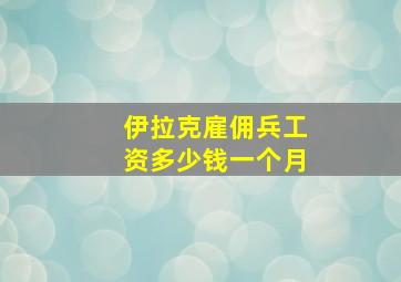 伊拉克雇佣兵工资多少钱一个月