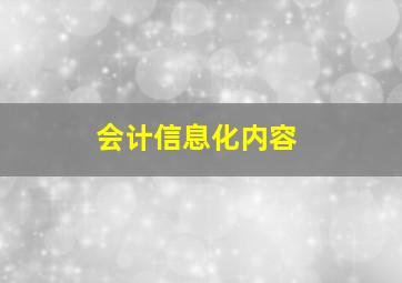 会计信息化内容