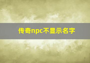 传奇npc不显示名字