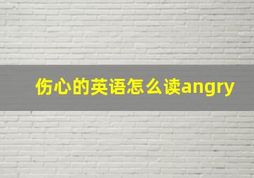 伤心的英语怎么读angry