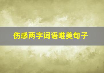 伤感两字词语唯美句子