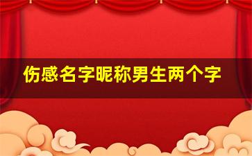 伤感名字昵称男生两个字