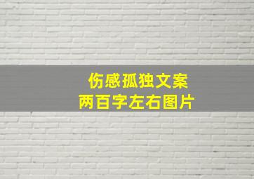 伤感孤独文案两百字左右图片