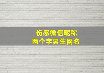 伤感微信昵称两个字男生网名