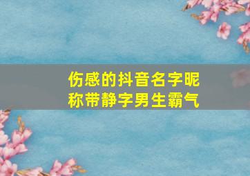 伤感的抖音名字昵称带静字男生霸气