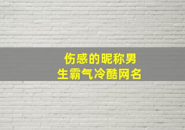 伤感的昵称男生霸气冷酷网名