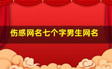 伤感网名七个字男生网名