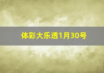 体彩大乐透1月30号