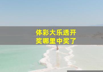 体彩大乐透开奖哪里中奖了